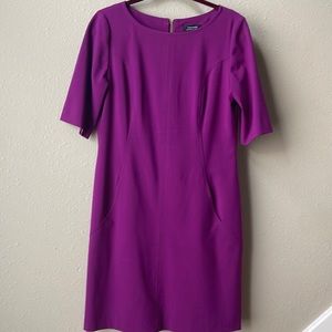 Tahari plum dress with pockets